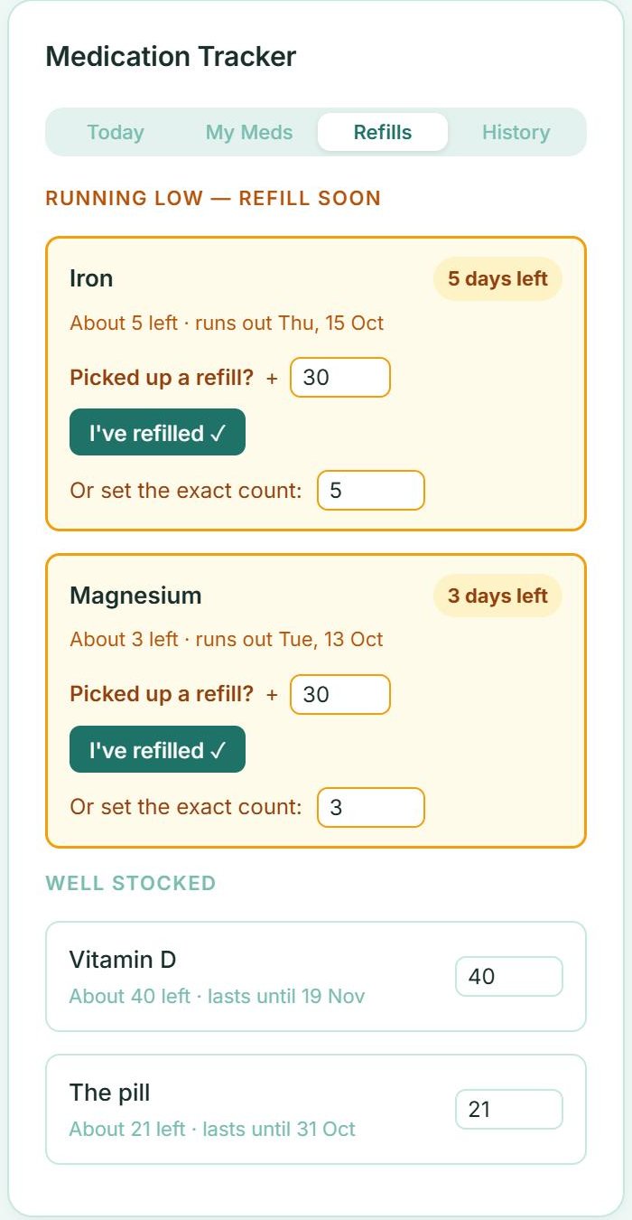 Medication refills in the Siera Life app